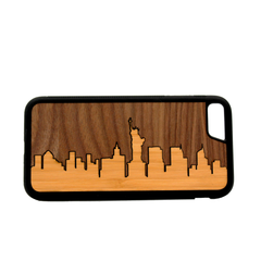 Slim Wooden Phone Case | New York Skyline Traveler