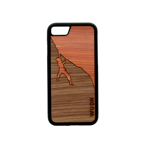 Slim Wooden Phone Case | Rock Climber Inlay