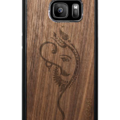 Slim Wooden Phone Case (Black) | Yoga Ganesha