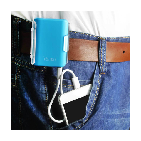 REIKO 4000MAH UNIVERSAL POWER BANK WITH CABLE IN BLUE