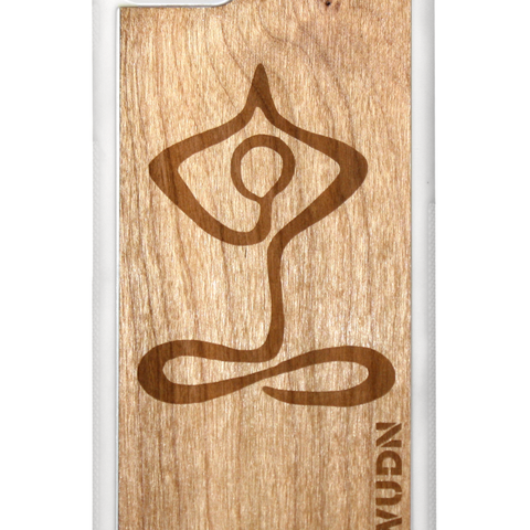 Slim Wooden iPhone Case White | Yoga Pose