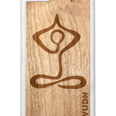 Slim Wooden iPhone Case White | Yoga Pose