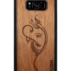 Slim Wooden Phone Case (Black) | Yoga Ganesha