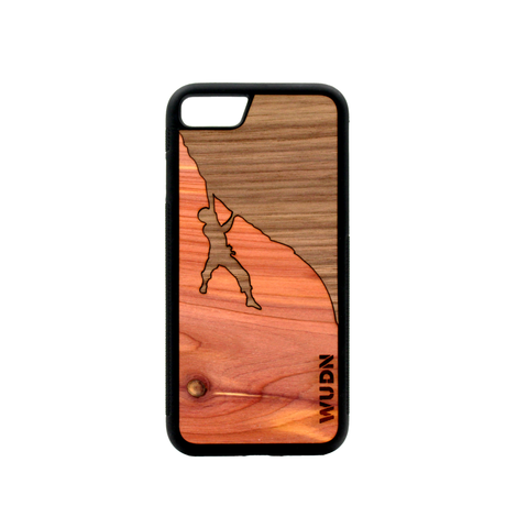 Slim Wooden Phone Case | Rock Climber Inlay