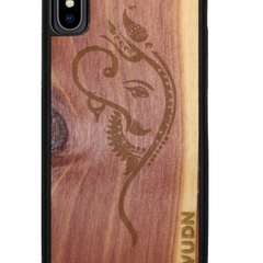 Slim Wooden Phone Case (Black) | Yoga Ganesha