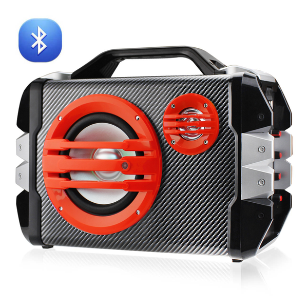 Universal Boombox Bluetooth Mono Speaker In Black and Red