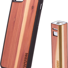 Slim Wooden iPhone Case & Lip-stick Wood Power Bank