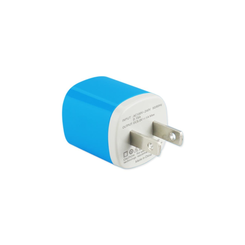 REIKO 1 AMP WALL USB TRAVEL ADAPTER CHARGER IN BLUE